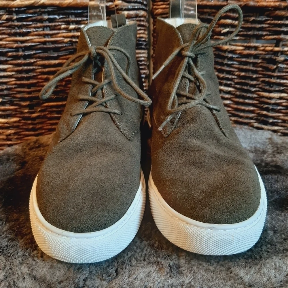 Kenneth Cole Womens Shoes Kingwood Suede Leather Sneakers Chukka Olive Green 5.5